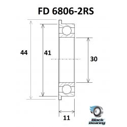 BLACK BEARING B3 roulement FD 61806-2RS / 6806-2RS