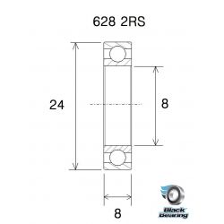 BLACK BEARING B5 roulement 628 2RS