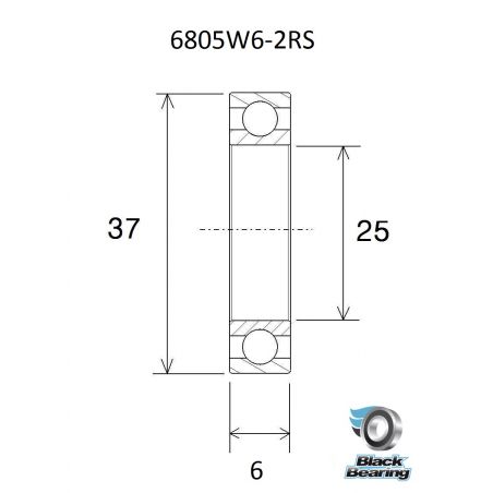 S61805-2RS Stainless Steel Ball Bearing 25 X 37 X 7 Mm Double