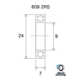 BLACK BEARING Céramique - Roulement 609-2RS