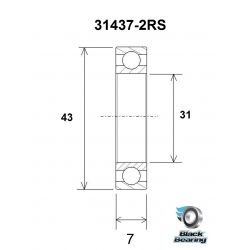 BLACK BEARING Céramique - roulement 31437 2RS