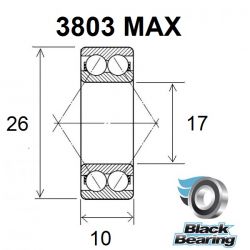 BLACK BEARING roulement 3803 2RS Max