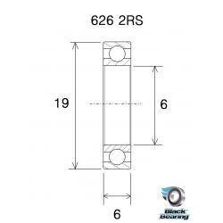 BLACK BEARING B5 roulement 626 2RS