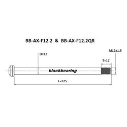 Axe de roue Blackbearing - F12.2QR - (12 mm - 125 - M12x1,5 - 17 mm)