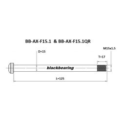 Axe de roue Blackbearing - F15.1 - (15 mm - 125- M15x1,5 - 17 mm)