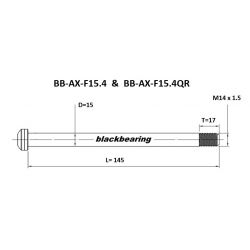 Axe de roue Blackbearing - F15.4 - (15 mm - 145 - M14x1,5 - 17 mm)