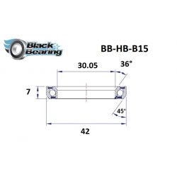 Black bearing - B15 - Roulement de jeu de direction 30.05 x 42 x 7  mm 36/45°