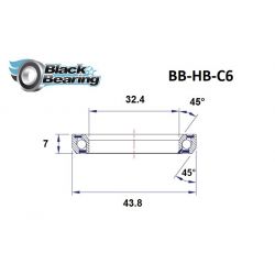 Black bearing - C6 - Roulement de jeu de direction  32.4 x 43.8 x 7 mm 45/45°
