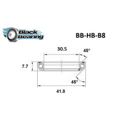 Black bearing - B8 - Roulement de jeu de direction 30.5 x 41.8 x 7.7 mm 45/45°