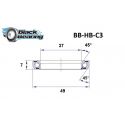 Black bearing - C3 - Roulement de jeu de direction 37 x 49 x 7 mm 45/45°