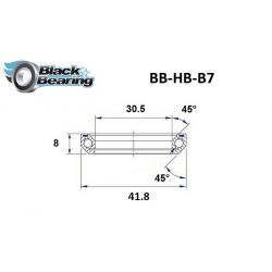 Black bearing - B7 - Roulement de jeu de direction 30.5 x 41.8 x 8 mm 45/45°