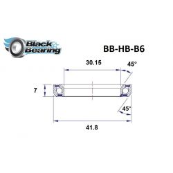 Black bearing - B6 - Roulement de jeu de direction 30.15 x 41.8 x 7 mm 45/45°