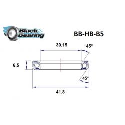 Black bearing - B5 - Roulement de jeu de direction 30.15 x 41.8 x 6.5 mm 45/45° Black Oxide