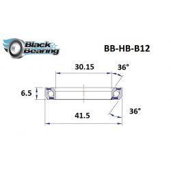 Black bearing - B12 - Roulement de jeu de direction 30.15 x 41.5 x 6.5 mm 36/36°