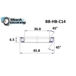 Black bearing - C14 - Roulement de jeu de direction 36.8 x 45.8 x 6.5 mm 45/45°