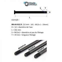 Axe de roue Blackbearing - R12.22 (12 mm - 229 - M12x1.75 - 20 mm)