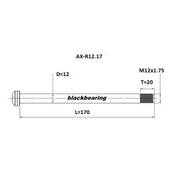 Axe de roue Blackbearing - R12.17 (12 mm - 170 - M12x1.75 - 20 mm)