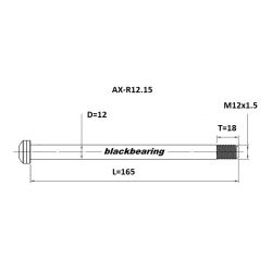 Axe de roue Blackbearing - R12.15 (12 mm - 165 - M12x1.5 - 18 mm)