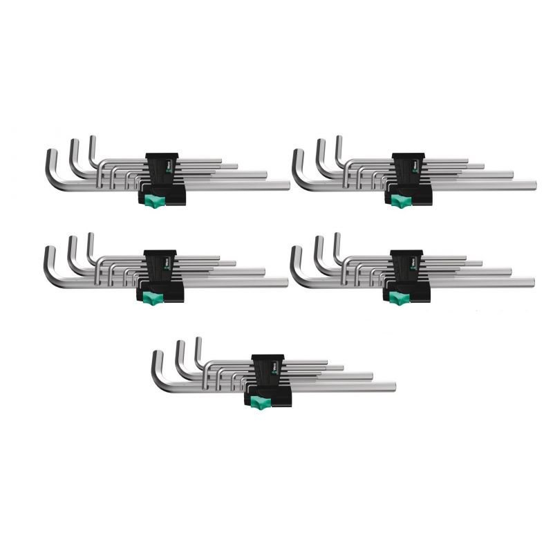 Wera - set de clé coudées Hex - pack de 5