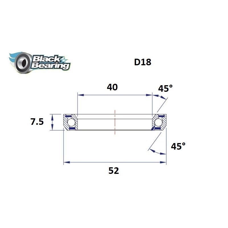 Roulement De Direction BlackBearing D3 40x52x8 Mm – Qualité Pro Pour Vélo Et VTT