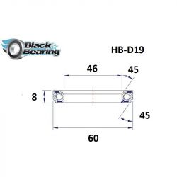 Roulement direction - BLACKBEARING - D19 - 46 x 60 x 845/45° 