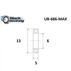 Roulement MAX - BLACKBEARING - 686-2rs