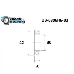 Roulement B3 - BLACKBEARING - 6806H6-2rs