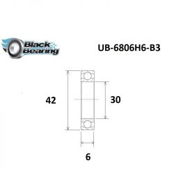 Roulement B3 - BLACKBEARING - 6806H6-2rs