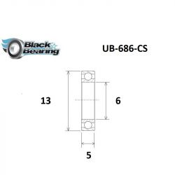 Roulement céramique - BLACKBEARING - 686-2RS