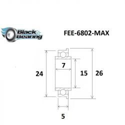 Roulement MAX - BLACKBEARING - 6802-FE 2rs