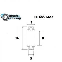 Roulement MAX - BLACKBEARING - 688-EE 2rs