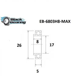 Roulement MAX - BLACKBEARING - 6803H8-E 2rs