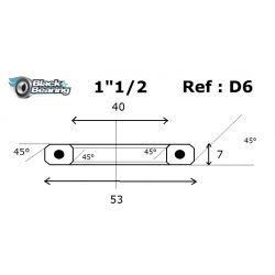 Roulement direction - BLACKBEARING - D6 inox - 40 x 53 x 7 mm 45/45°