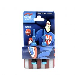 CAPTAIN PROTECT - valves alu. 44 mm - bleu