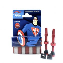 CAPTAIN PROTECT - valves alu. 44 mm - rouge