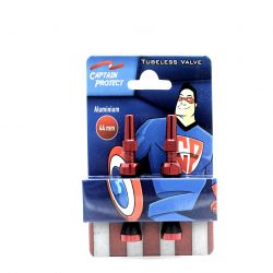 CAPTAIN PROTECT - valves alu. 44 mm - rouge